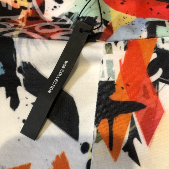 Zara Asymmetrical Graffiti Skirt with Overlay Sz M - Picture 6 of 9